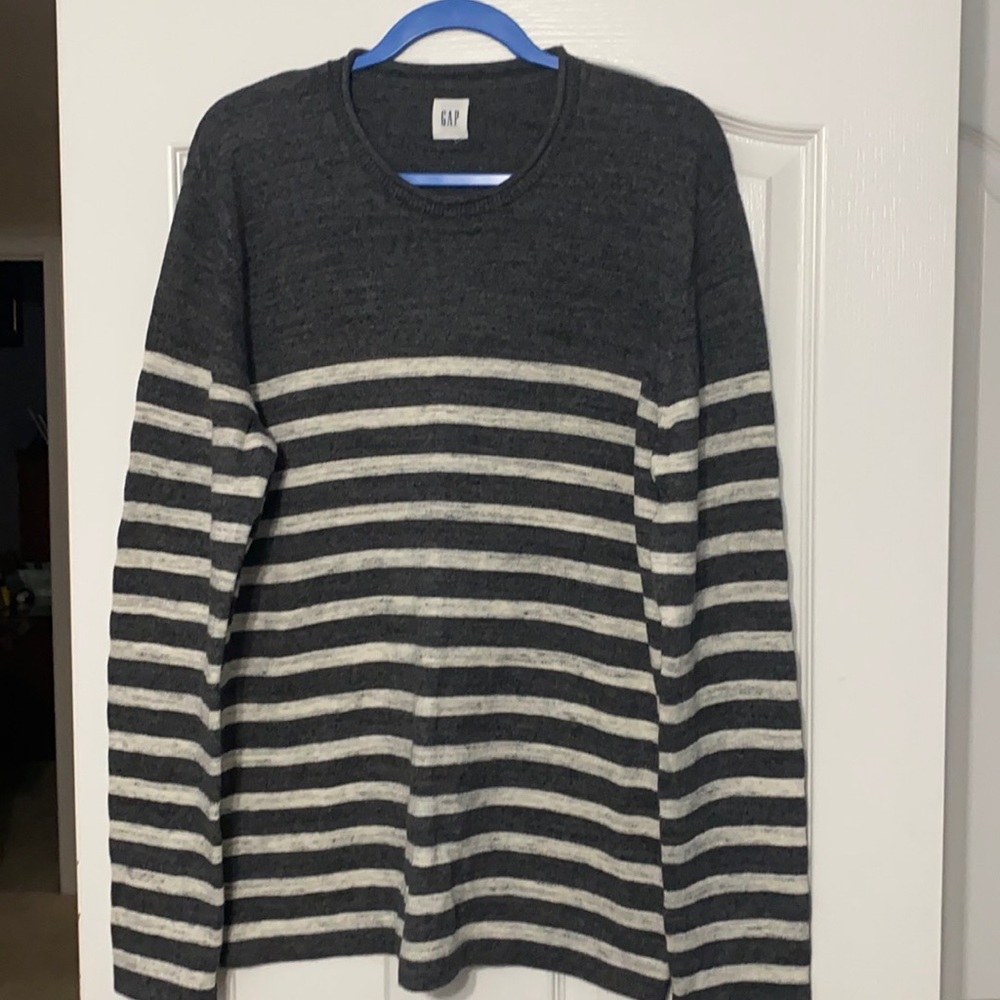 Gap striped heather gray sweater | Large
